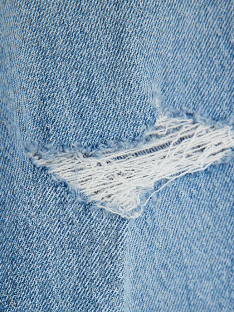 River Island Blue Ripped Straight Jeans - Image 4 of 4