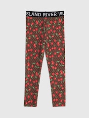 River Island Brown Monogram Cherry Leggings - Image 1 of 4
