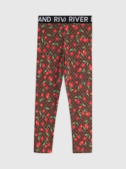River Island Brown Monogram Cherry Leggings - Image 2 of 4