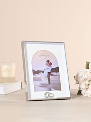 Widdop Silver Amore Box Arch Photo Frame With Rings 5 x 7 - Image 1 of 6