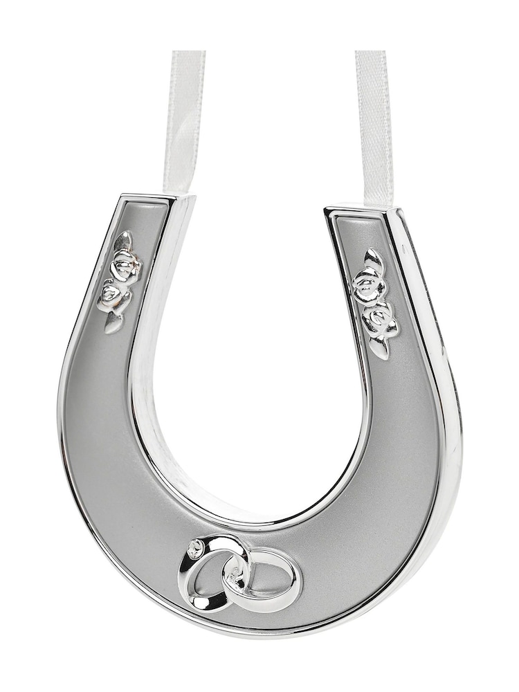 Widdop Silver Tone Amore Plated Horse Shoe with Icon Crystal Ribbon Gift Set - Image 1 of 3