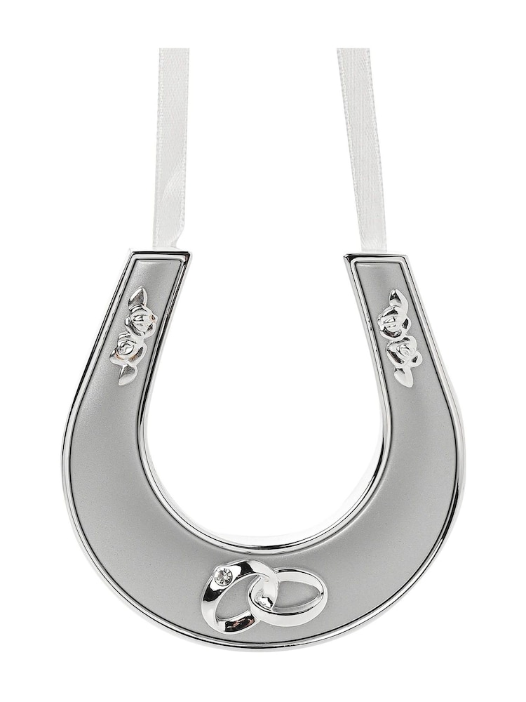 Widdop Silver Tone Amore Plated Horse Shoe with Icon Crystal Ribbon Gift Set - Image 2 of 3