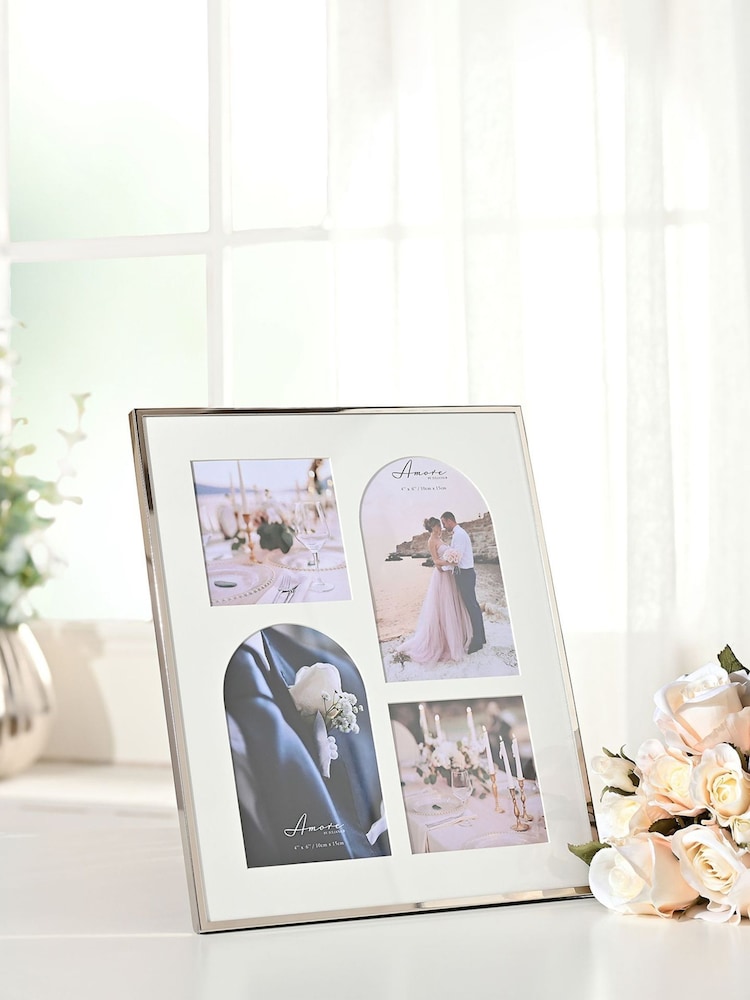 Widdop Silver Amore Collage Photo Frame With 4 x Arch Mounts - Image 1 of 4 Widdop Silver Amore Collage Photo Frame With 4 x Arch Mounts - Image 1 of 4