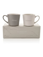 Widdop Set of 2 Grey Amore Always Forever Mugs - Image 2 of 2