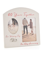 Widdop Grey Amore Arched 40th Anniversary Double Frame - Image 1 of 3