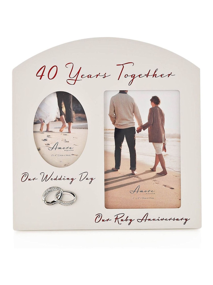 Widdop Grey Amore Arched 40th Anniversary Double Frame - Image 2 of 3 Widdop Grey Amore Arched 40th Anniversary Double Frame - Image 2 of 3