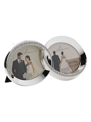 Widdop Silver Amore Silverplated Frame with Crystal Double Rings 2 - Image 1 of 4