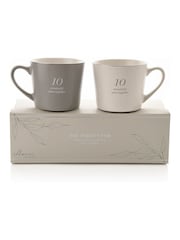 Widdop Set of 2 Grey 10th Anniversary Amore Mugs - Image 2 of 3