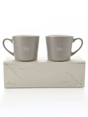 Widdop Set of 2 Grey Mr & Mr Amore Mugs - Image 2 of 2