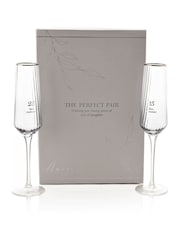 Widdop Set of 2 Clear Amore 25th Anniversary Flute Glasses - Image 1 of 2