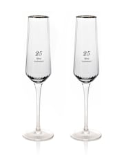 Widdop Set of 2 Clear Amore 25th Anniversary Flute Glasses - Image 2 of 2
