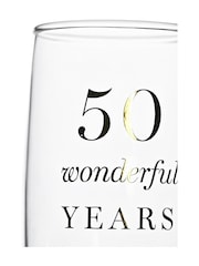 Widdop Set of 2 Clear Amore 50th Anniversary Champagne Flutes - Image 2 of 2