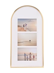 Widdop Gold Arched Top Collage Holds 3 Photos Frame 6 x 4 - Image 1 of 3