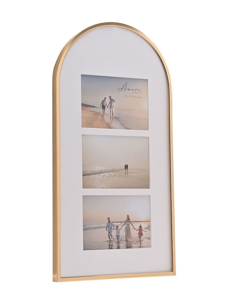 Widdop Gold Arched Top Collage Holds 3 Photos Frame 6 x 4 - Image 2 of 3 Widdop Gold Arched Top Collage Holds 3 Photos Frame 6 x 4 - Image 2 of 3