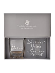 Widdop Clear Amore Whisky Usher Glass and Coaster Set - Image 1 of 4
