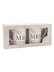 Widdop Ivory Amore 50 Years Of Mr Right Mrs Always Right Gift Set - Image 4 of 4