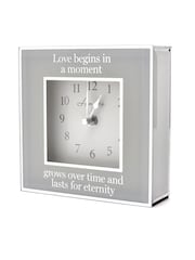 Widdop Grey Amore Mirror Eternity Border Clock - Image 1 of 2
