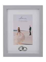 Widdop Grey Amore Photo Frame with Rings Icon 4" x 6 - Image 2 of 5