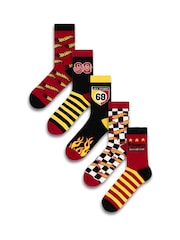 Vanilla Underground Red Calf Socks Set of 5 - Image 3 of 6
