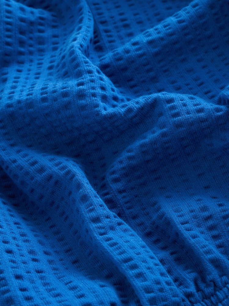 Blue Short Sleeve Bubblehem Scoop Neck T-Shirt - Image 6 of 6 Blue Short Sleeve Bubblehem Scoop Neck T-Shirt - Image 6 of 6