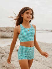 Green/White Gingham Short Bikini (3-16yrs) - Image 1 of 3