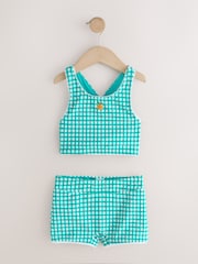 Green/White Gingham Short Bikini (3-16yrs) - Image 4 of 7