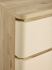 Light Natural Sierra Fabric and Oak Effect 2 Drawer Bedside Table - Image 8 of 8