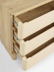 Light Natural Sierra Fabric and Oak Effect 6 Drawer Chest of Drawers - Image 10 of 10