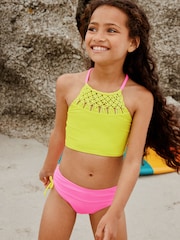 Pink/Lime Macrame Bikini (3-16yrs) - Image 1 of 8