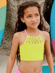 Pink/Lime Macrame Bikini (3-16yrs) - Image 2 of 8