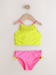 Pink/Lime Macrame Bikini (3-16yrs) - Image 5 of 8