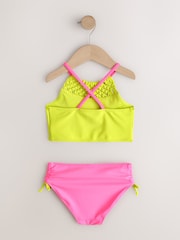Pink/Lime Macrame Bikini (3-16yrs) - Image 6 of 8