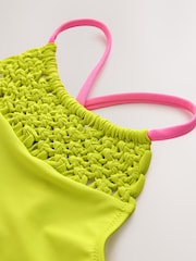 Pink/Lime Macrame Bikini (3-16yrs) - Image 7 of 8