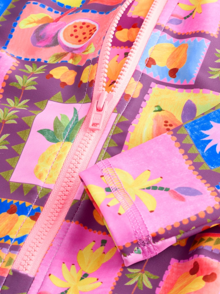 Purple/Orange Tropical Sunsafe Long Sleeve Swimsuit (3mths-7yrs) - Image 7 of 7