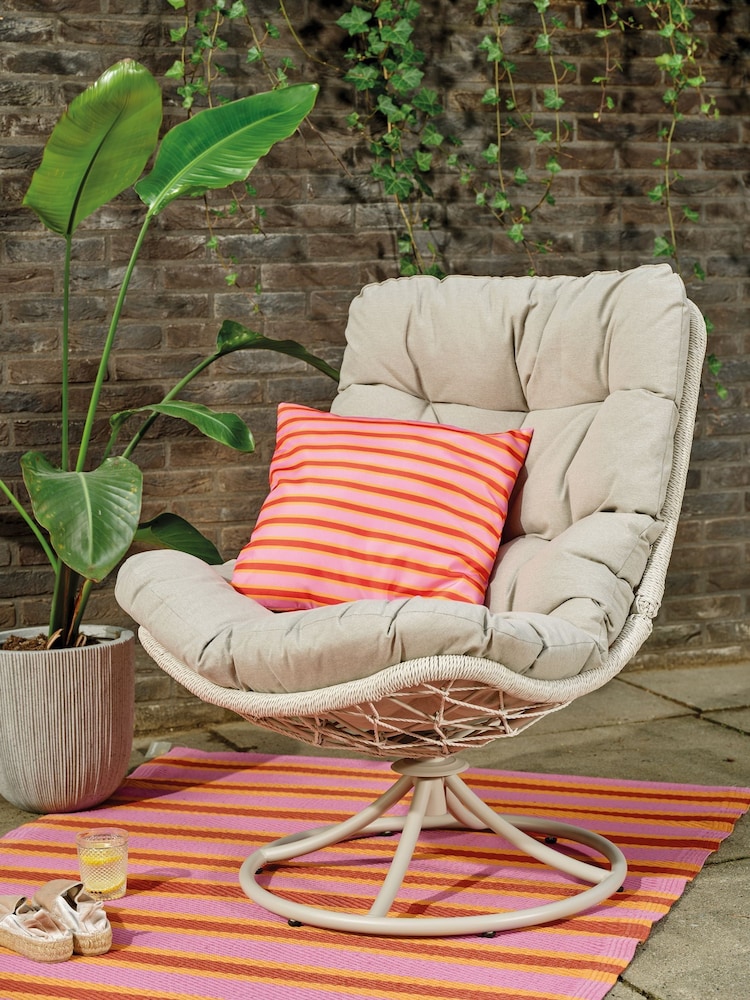 Outdoor Living Grey Medellin Wicker Swivel Garden Chair - Image 1 of 3 Outdoor Living Grey Medellin Wicker Swivel Garden Chair - Image 1 of 3
