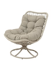 Outdoor Living Grey Medellin Wicker Swivel Garden Chair - Image 2 of 3