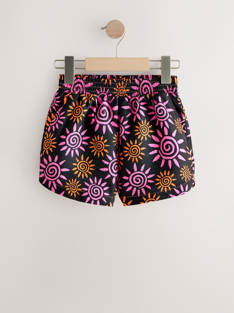 Black/Pink Sun - Пляж шорты (3-16жыл) - 4ичинен 1 сүрөт