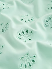 Sage Green Embroidered Puff Sleeve Swimsuit (3mths-7yrs) - Image 3 of 4