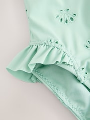 Sage Green Embroidered Puff Sleeve Swimsuit (3mths-7yrs) - Image 4 of 4