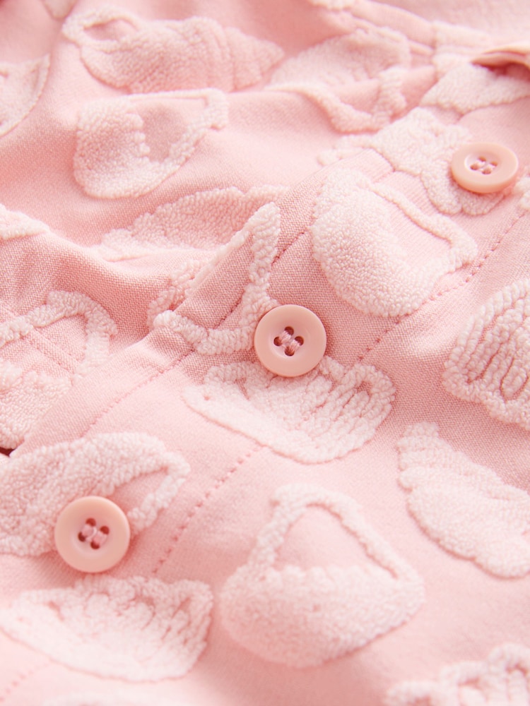 Coral Pink Towelling Shirt Crop Top And Shorts Set (3-16yrs) - Image 10 of 10