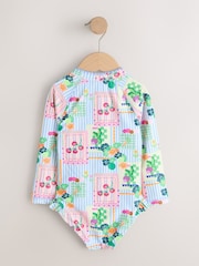 Blue Stripe Vegetable Print Sunsafe Long Sleeve Swimsuit (3mths-7yrs) - Image 2 of 4