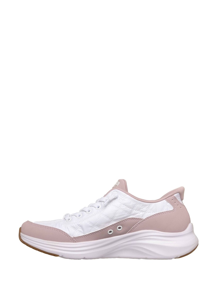 Skechers Purple on White Contour Foam Cosy Fit Trainers - Image 4 of 4