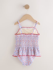 Red/Blue Check Shirred Swimsuit (3mths-10yrs) - Image 2 of 5