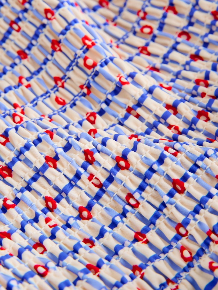 Red/Blue Check Shirred Swimsuit (3mths-10yrs) - Image 5 of 5