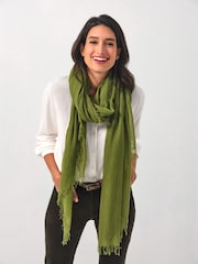 Pure Ultrafine Cashmere Lightweight Fringed Scarf - Image 1 of 2