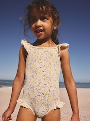 Yellow Ditsy Floral Frill Swimsuit (3mths-7yrs) - Image 1 of 8