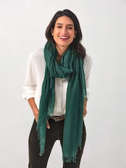 Pure Ultrafine Cashmere Lightweight Fringed Scarf - Image 1 of 2