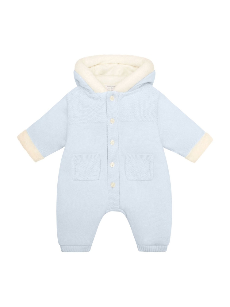 Emile Et Rose Kane Knitted Pramsuit With Pockets Fur Trim and Pom-Pom - Image 2 of 5 Emile Et Rose Kane Knitted Pramsuit With Pockets Fur Trim and Pom-Pom - Image 2 of 5