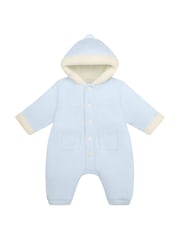 Emile Et Rose Kane Knitted Pramsuit With Pockets Fur Trim and Pom-Pom - Image 4 of 5