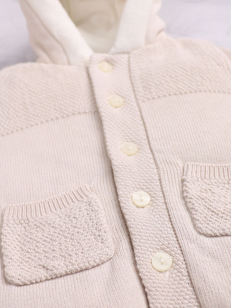 Emile Et Rose Kane Knitted Pramsuit With Pockets Fur Trim and Pom-Pom - Image 5 of 5 Emile Et Rose Kane Knitted Pramsuit With Pockets Fur Trim and Pom-Pom - Image 5 of 5